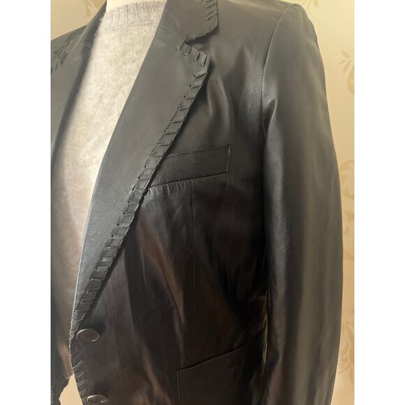 Gerard Darel 100% Leather Black Jacket Ladies Small - Picture 4 of 5